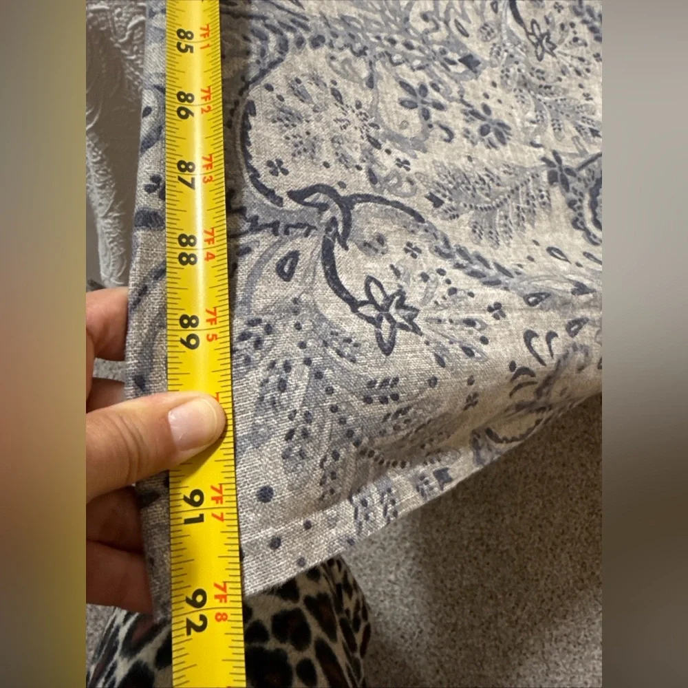 Ethan Allen Queen Duvet Cover Blue Gray Paisley 90
